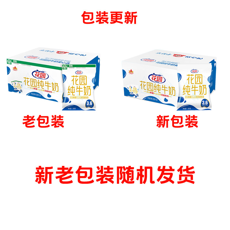 花园利乐枕纯牛奶200g*20袋*1箱花园纯牛奶3.6乳蛋白新疆直发