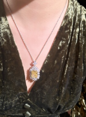 Koyoome925银25克拉培育黄宝链