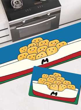 柬埔寨吸水脚垫餐厅门口美式厨房地毯硅藻地垫地垫卫生间复古薯条