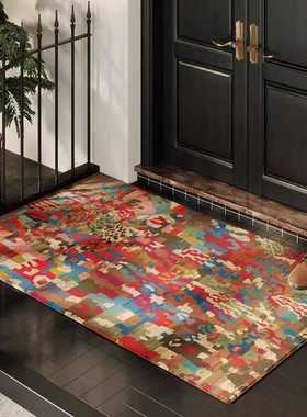韩国进门加厚复古门口国风地垫耐脏可地垫剪裁打玄关好入户门脚垫