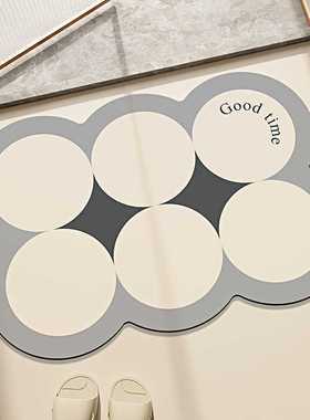 防滑浴室厕所硅藻地垫进门吸水门泥门口垫地毯北欧卫生间软垫入户