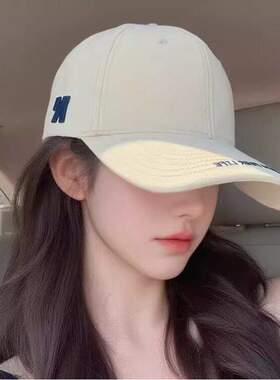 美式棒球帽宽帽檐大脸显脸小时尚刺绣字母加深加大硬顶鸭舌帽子女