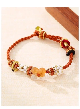 秋意晚小桂花手链红绳手工编织小花手绳小众闺蜜女士款男女礼物