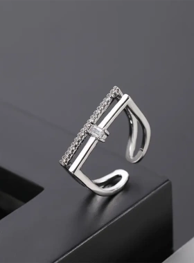 欧美时尚ol个性另类设计网红微镶开口爆款戒指饰品