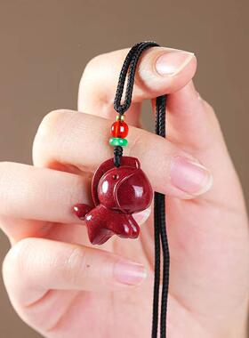 2真026XH00489款紫金砂生肖吊坠女项链儿童马爱挂件保天然朱砂可