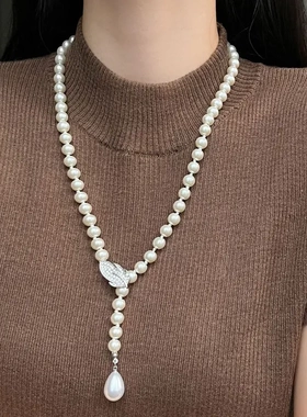 不规则长款珍珠项链法式轻奢气质毛衣链轻奢小众高级感项饰配饰女
