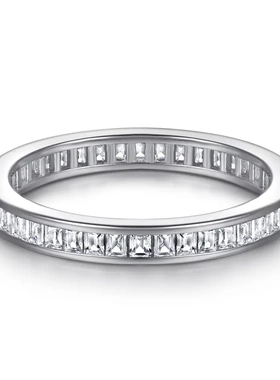 爆款ring s925纯银创意新款t方平面满圈排戒婚戒食指戒银饰