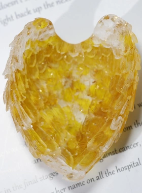 水晶碎石滴胶天使翅膀消磁盒桌面摆台车载装饰家居礼品