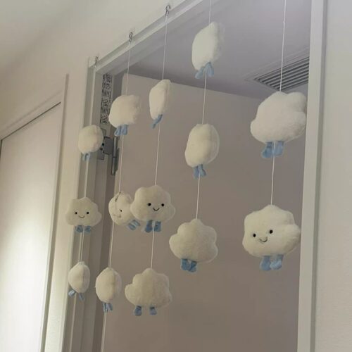 云朵门帘挂饰2026新款隔断帘卧室卫生间房间家用diy半帘女免打孔 - 图3