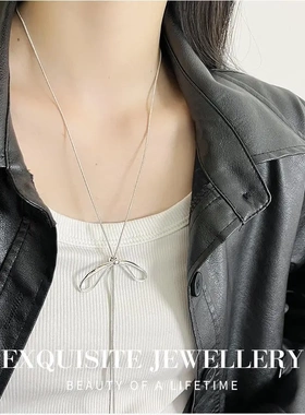 简约结抽拉式长款项链女韩国小众ins个性时尚百搭毛衣链