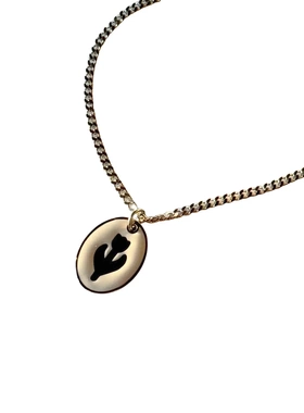 不锈钢中世纪vinta魔镜玫瑰立体花朵项链十二月花项链12月花项