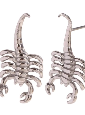 欧美气质小众设计创意爆款吊坠项链不锈钢镀18k金流行蝎子耳钉女