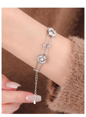 2025年新款爆款双层手链女超闪微镶锆石莫比乌斯环手饰礼物