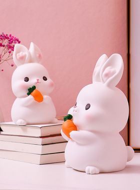 卡通搪胶存钱罐儿童房床头柜兔子储蓄罐生日礼品礼物儿童储钱罐