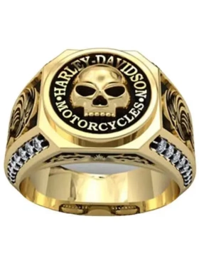 wish爆款字母镶嵌水钻骷髅头条纹戒指 合金复古指环直供