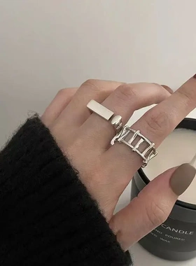 个性篱笆戒指女ins潮小众高级设计感甜酷食指戒网红爆款百搭指环