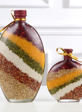 五谷丰登杂粮玻璃装饰品摆设创意酒柜摆件家居饰品餐厅工艺品摆饰