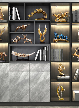 北欧轻奢现代创意摆件办公桌酒柜办公F室书柜子客厅高档商务装饰