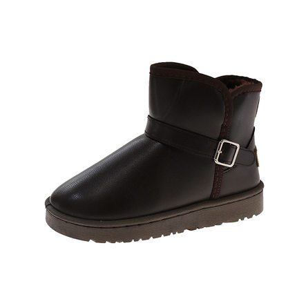 2025新款防滑软底外穿时尚防寒保暖儿童雪地靴情侣加绒加厚棉靴女