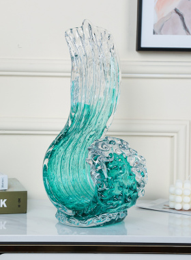 大师手作风生水起琉璃艺术摆件办公室招财客厅酒店玄关装饰品摆设