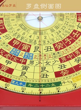 易仙7寸2周易八挂理气强磁针罗盘D胡一鸣佘逢春红色电木罗庚 摆件