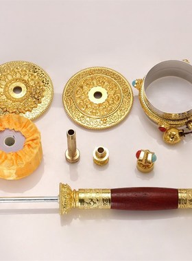 藏族手摇转筒六字观音静音西藏旅拍手持桌面摆件转金筒转轮大小号