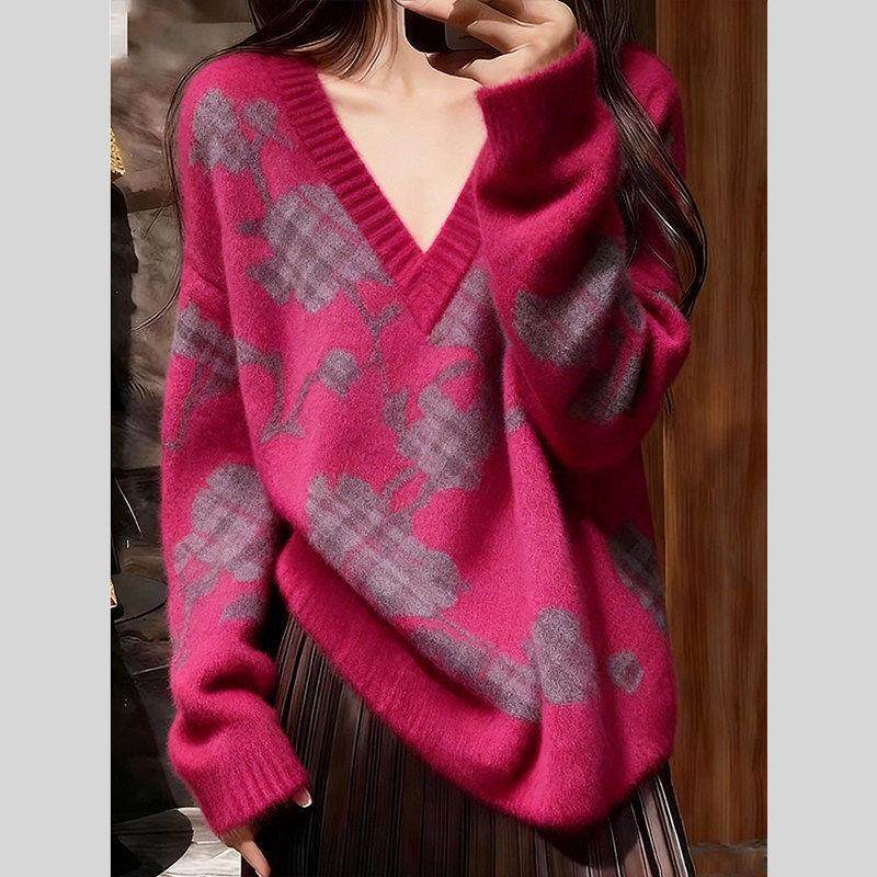 慵懒风V领针织毛衣女2026今年流行巨好看新款高级感长袖内搭上衣,淘宝优惠券,粉丝福利购,淘宝优惠卷