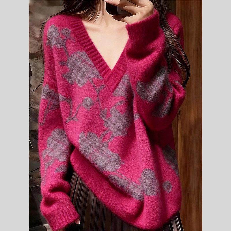 慵懒风V领针织毛衣女2026今年流行巨好看新款高级感长袖内搭上衣,淘宝优惠券,粉丝福利购,淘宝优惠卷