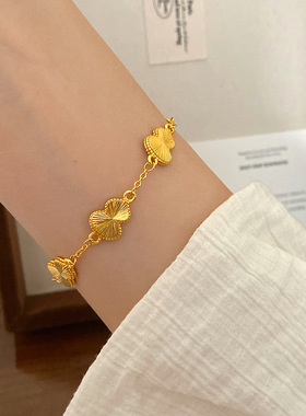 18k金手链镭射葫芦蝴蝶手环半镯