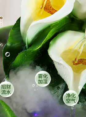 欧式创意流水喷泉客厅电视柜加湿器摆G件大型落地家居乔迁新居饰