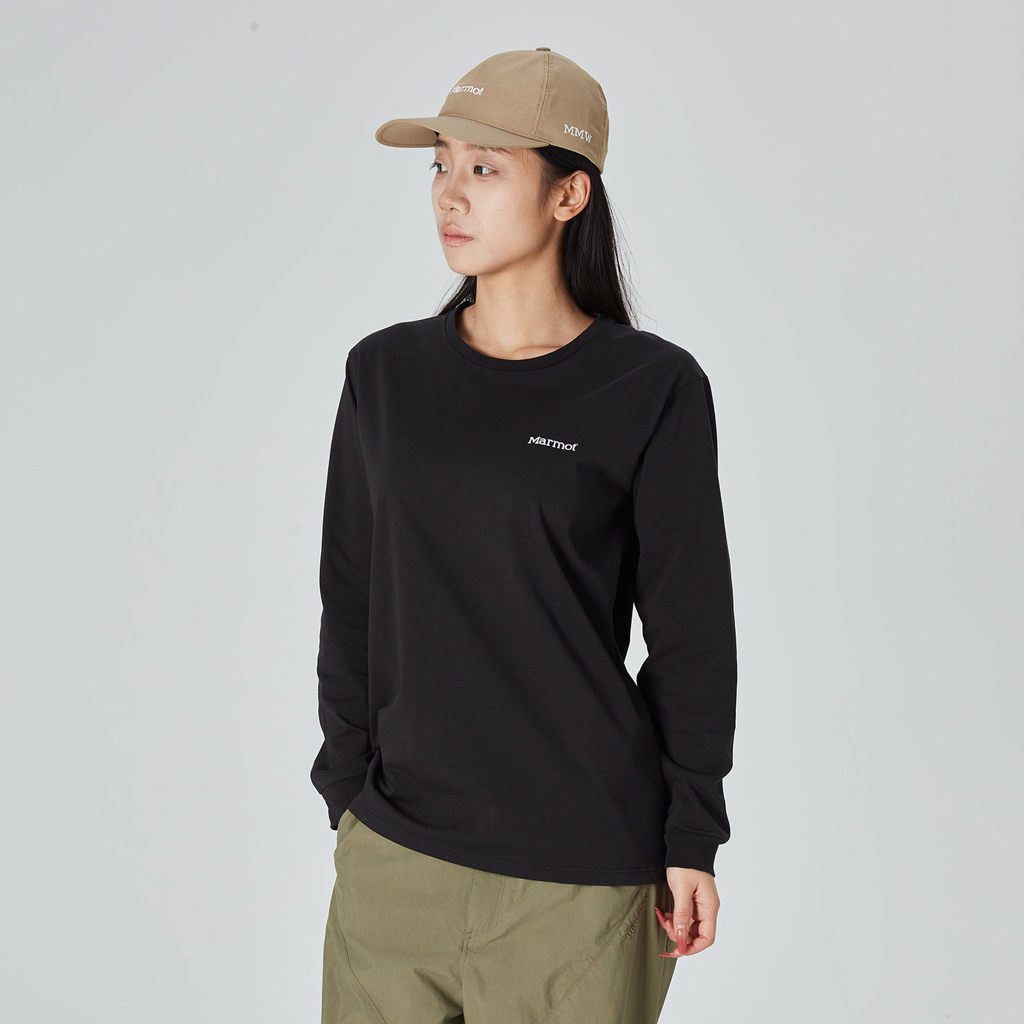 Marmot土拨鼠W's Classic Logo L/S女款经典LOGO长袖T恤,淘宝优惠券,粉丝福利购,淘宝优惠卷