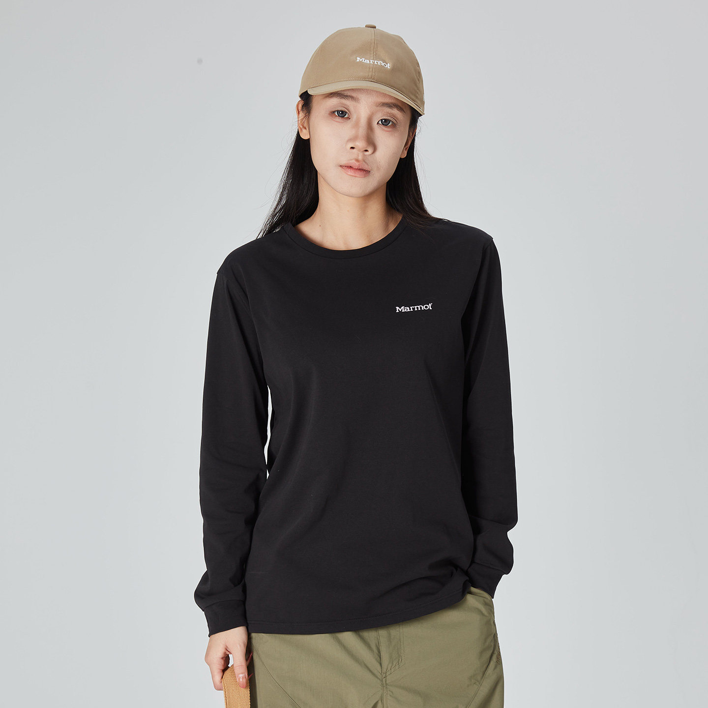 Marmot土拨鼠W's Classic Logo L/S女款经典LOGO长袖T恤,淘宝优惠券,粉丝福利购,淘宝优惠卷