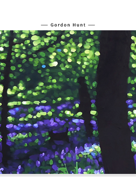 【Kimura Naohiro】梦幻紫色花卉插画治愈树荫花海艺术复刻挂画芯