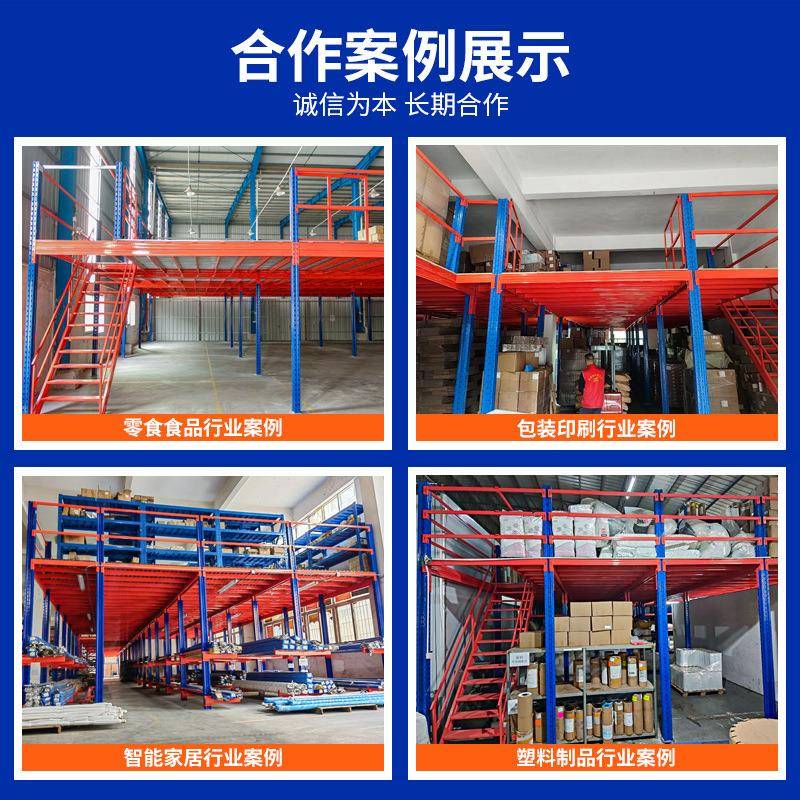 二层阁楼平台货架搭建仓库厂房办公室可拆卸免焊接工字钢结构隔层 - 图1