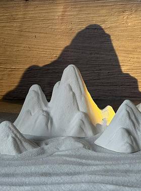 拍照道具中式雪山禅意假山中国风微景观造景装饰摆饰静物摄影摆设