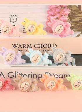 植绒拉布玩偶瑜伽侧躺萌粒手办公仔工位装饰桌面车载中控台摆件