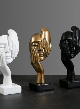 欧式工艺品摆件简约抽象人物雕塑办公室客厅雕塑艺术品装饰品跨境