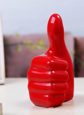 大拇指现代陶瓷工艺品创意摆设办公室房间装饰品书桌摆件生日礼物