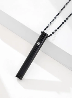 镶钻冥想口哨项链正念吊坠调节呼吸缓解焦虑不锈钢饰品配饰