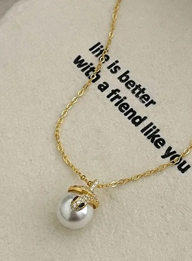 s925银灵蛇珍珠项链女时尚蛇形本命年礼物锁骨链新款潮