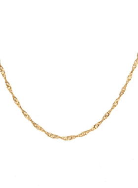 欧美ins时尚热卖简约轻奢气质百搭锁骨链不锈钢镀18k水波链手链