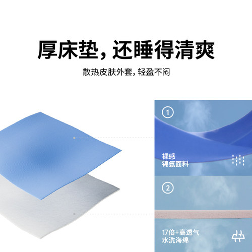 出乎生活蓝盒子方块床垫家用席梦思独立弹簧软硬适中记忆棉床垫 - 图3