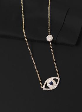 御邪之眼项链恶魔锁骨s925