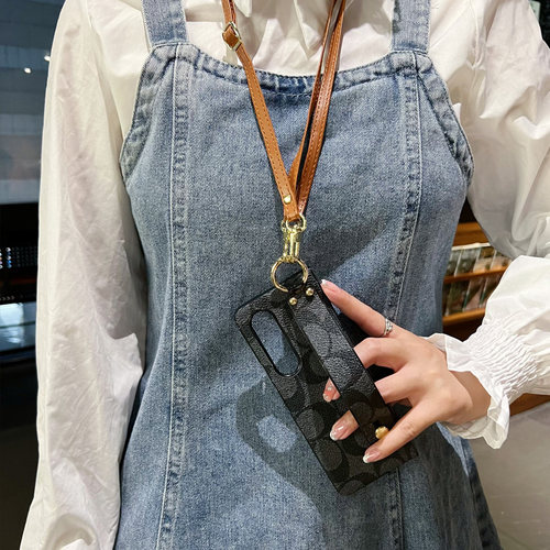 适用华为mate XS2手机壳折叠屏matexs复古腕带支架xs2高级感xs斜跨挂绳商务时尚轻奢创意蔻驰手工定制情侣女 - 图2