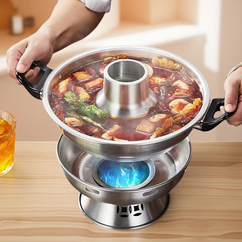 万州小火锅商用鲜烧牛肉锅环保油铝火锅郭场鸡专用肥肠市井小火锅 - 图0