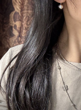 S925纯银复古小象碎花项链女