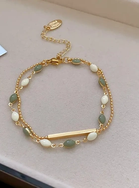 真金电镀法式复古双层手链女爆款手串气质高级感轻奢手饰