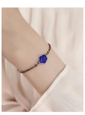 新款蓝色星星编织手链女新中式高级感轻奢百搭手饰