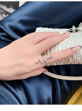 银色蛇形戒指女ins小众设计时尚指环韩国气质个性网红开口食指戒