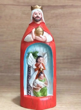 树脂工艺三位智者国王场景披风书架风格家居花园林书房摆件